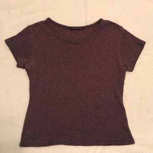 Brandy Melville Blue & Red Stripped Crop Tee